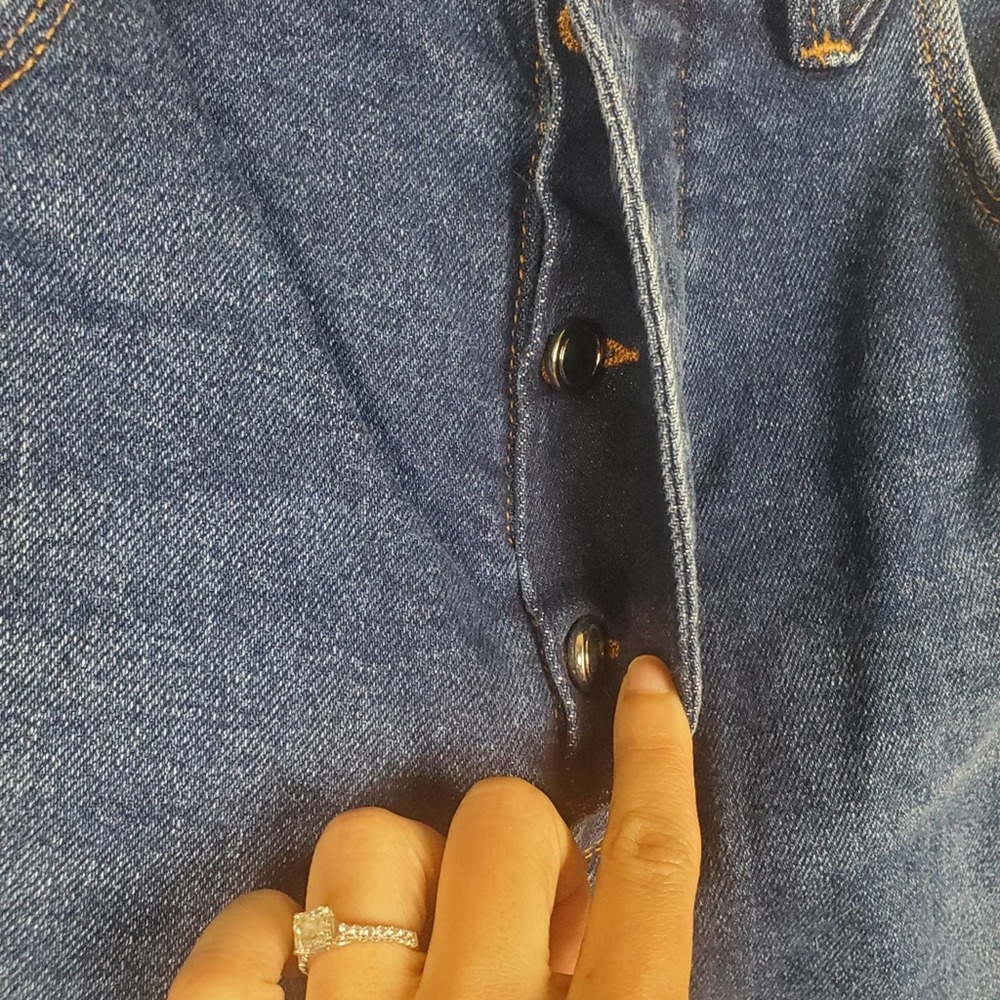 Good American Medium Blue Distressed Boyfriend Jeans - Picture 6 of 12